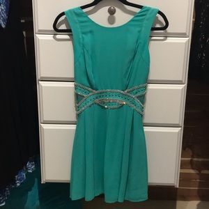 Crystal Doll Aqua Sparkly Dress Size 3